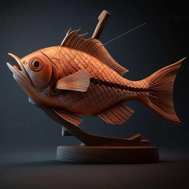3D model Needle  shaped farlovella fish (STL)